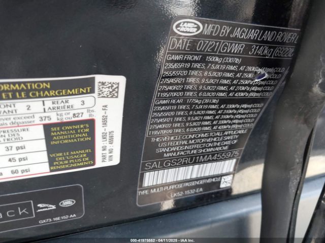 SALGS2RU1MA455975 Land Rover Range Rover Westminster
