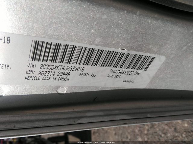 2C3CDXKT4JH330016 Dodge Charger Police Awd