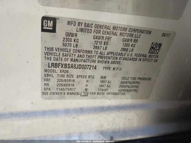 LRBFXBSA8JD007214 Buick Envision Preferred
