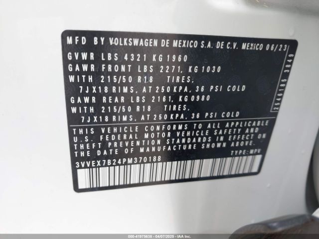 3VVEX7B24PM370188 Volkswagen Taos 1.5t Se