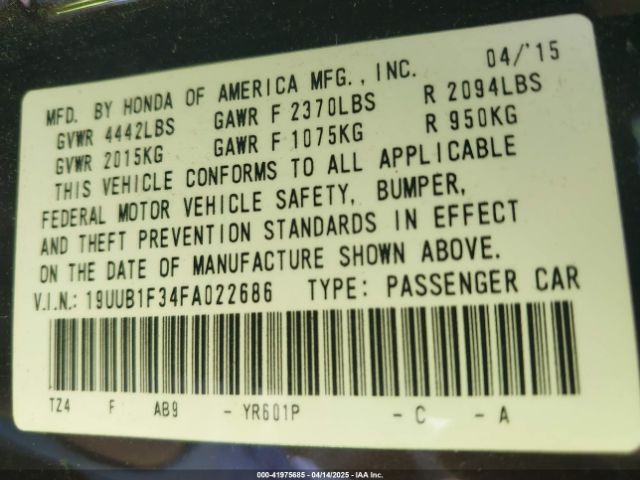 2015 ACURA TLX 19UUB1F34FA022686 Photo 8