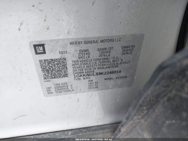 1GKKNULS9KZ246014 GMC Acadia Slt-1