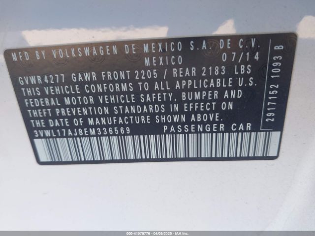 3VWL17AJ8EM336569 Volkswagen Jetta 1.8t Sel