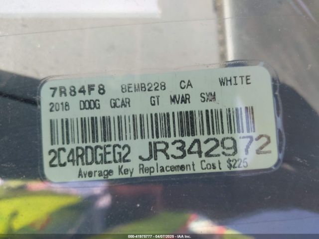 2C4RDGEG2JR342972 Dodge Grand Caravan Gt