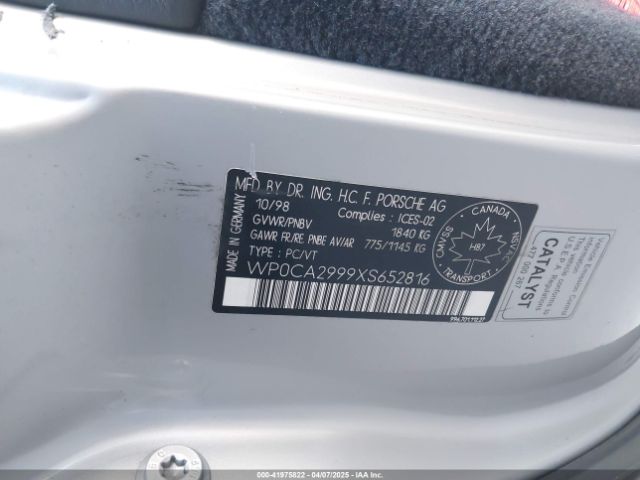 1999 PORSCHE 911 WP0CA2999XS652816 Photo 8