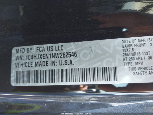 1C4HJXEN1NW262546 Jeep Wrangler Unlimited Sahara Altitude 4x4