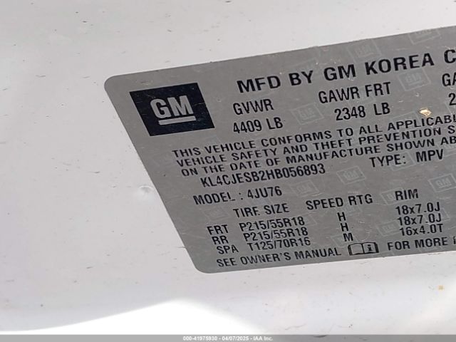 KL4CJESB2HB056893 Buick Encore Preferred