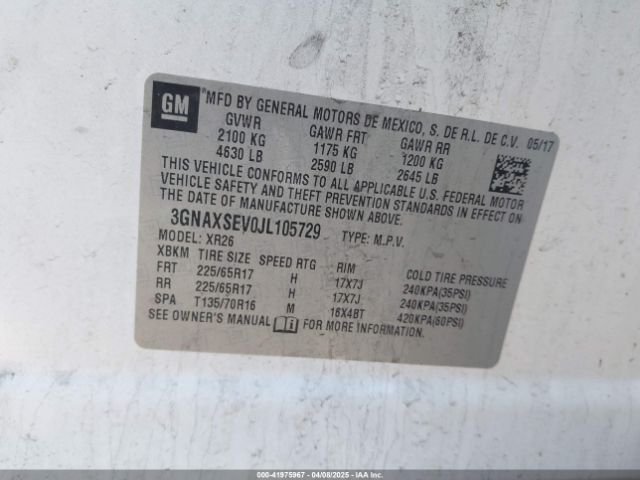 2018 CHEVROLET EQUINOX 3GNAXSEV0JL105729 Photo 8