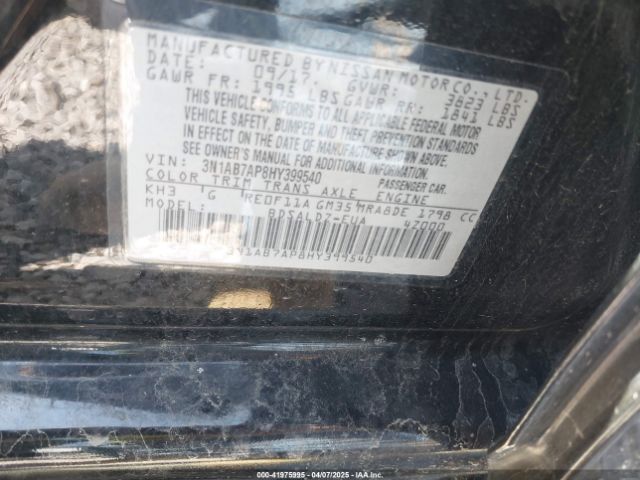 3N1AB7AP8HY399540 Nissan SENTRA SV