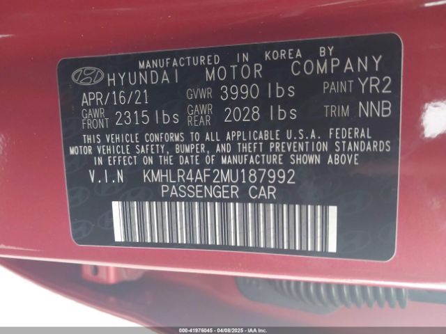 KMHLR4AF2MU187992 Hyundai Elantra N Line