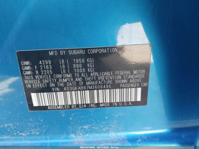 4S3GKAB67M3606495 Subaru IMPREZA SEDAN