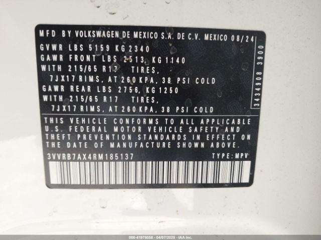 2024 VOLKSWAGEN TIGUAN 3VVRB7AX4RM185137 Photo 8