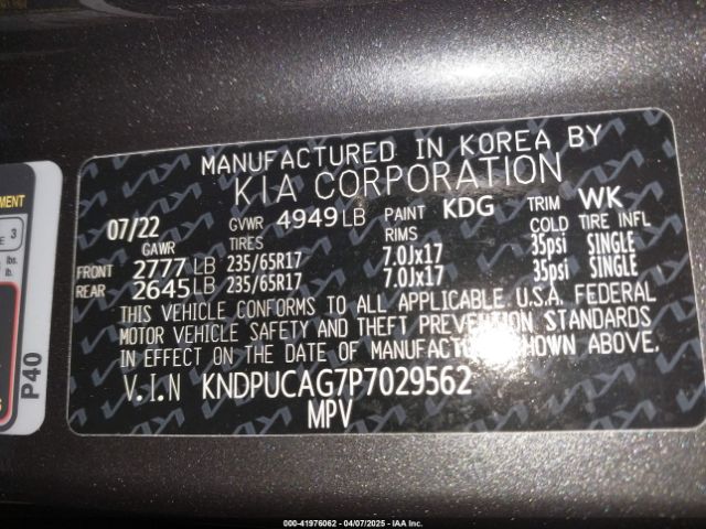 KNDPUCAG7P7029562 KIA Sportage Hybrid Lx