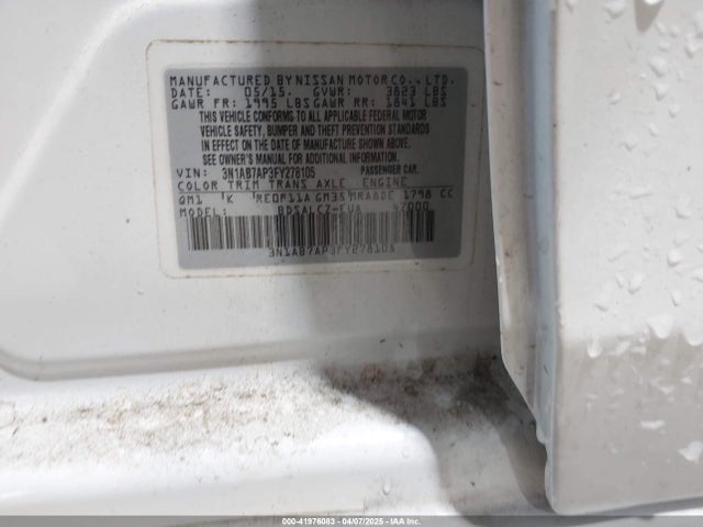 3N1AB7AP3FY278105 Nissan SENTRA S