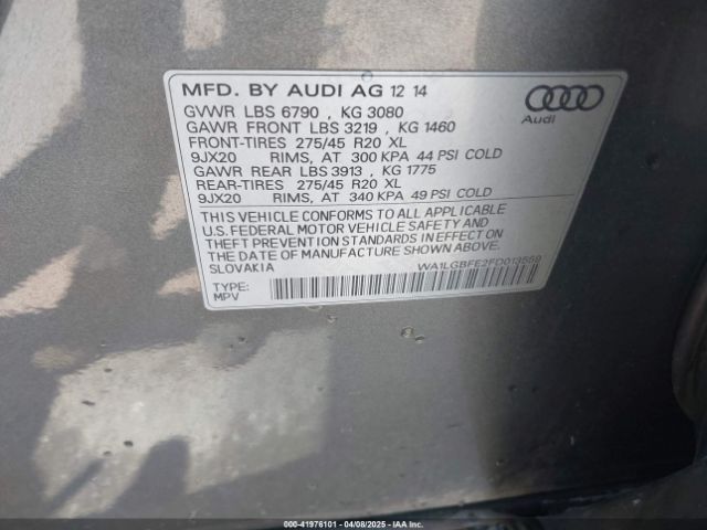 WA1LGBFE2FD013559 Audi Q7 3.0t Premium
