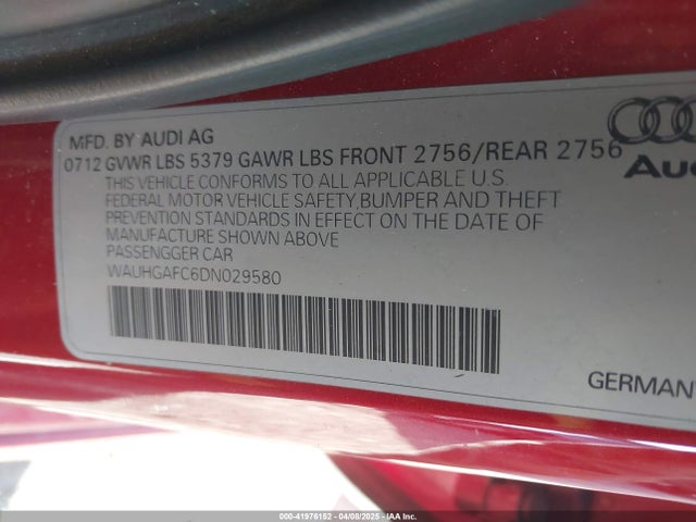2013 AUDI A6 WAUHGAFC6DN029580 Photo 8