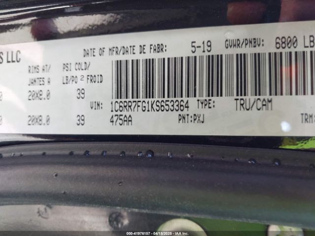 1C6RR7FG1KS653364 RAM 1500 Classic St
