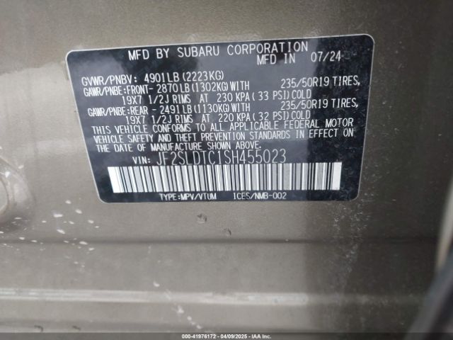 JF2SLDTC1SH455023 Subaru Forester Touring