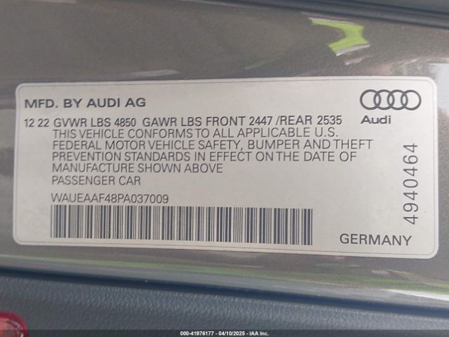WAUEAAF48PA037009 Audi A4 Premium Plus 45 Tfsi S Line Quattro S Tronic