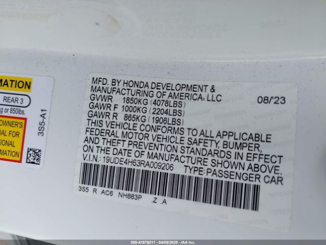19UDE4H63RA009206 Acura Integra A-spec Technology