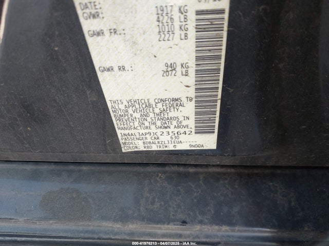 1N4AL3AP9JC235642 Nissan Altima 2.5 Sl
