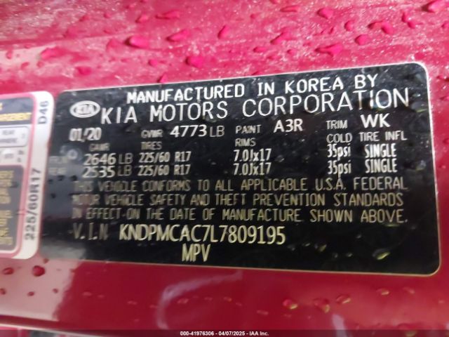 KNDPMCAC7L7809195 KIA Sportage Lx