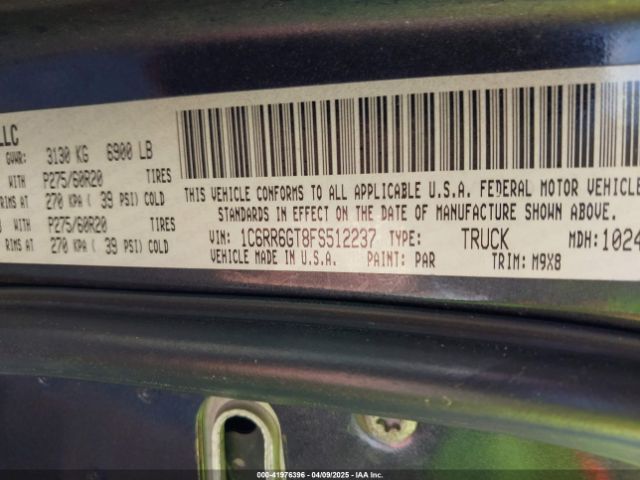 2015 RAM 1500 1C6RR6GT8FS512237 Photo 8