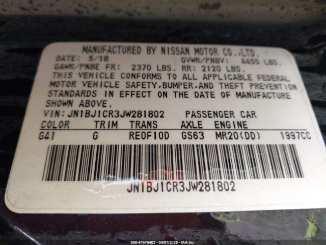 JN1BJ1CR3JW281802 Nissan Rogue Sport S