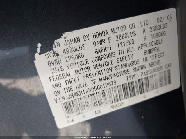 2005 ACURA RL JH4KB16505C012679 Photo 8