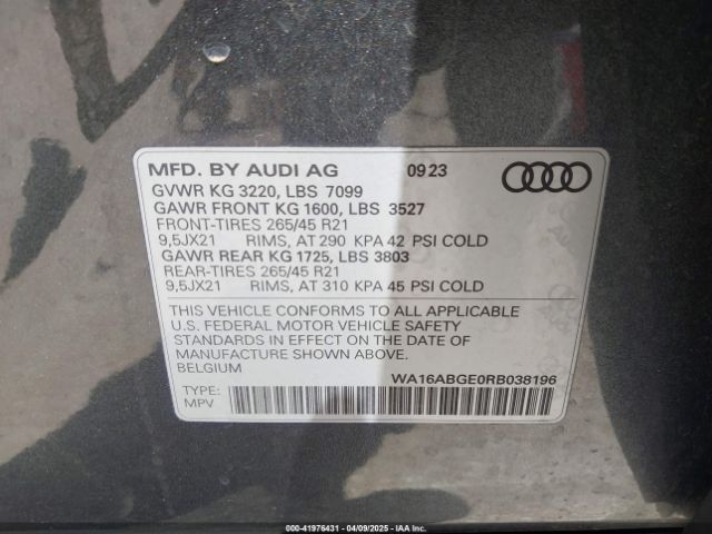 2024 AUDI Q8 E-TRON WA16ABGE0RB038196 Photo 8