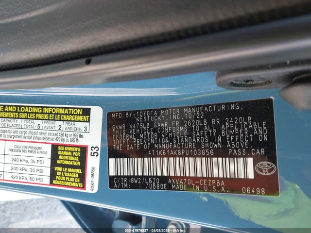 4T1K61AK8PU103856 Toyota CAMRY XSE