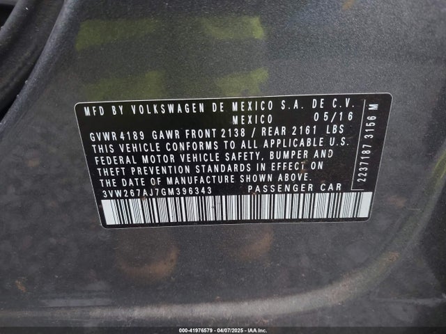 3VW267AJ7GM396343 Volkswagen 1.4t