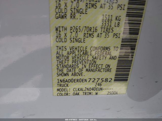 1N6AD0ER0EN727582 Nissan Frontier Desert Runner/s/sl/sv