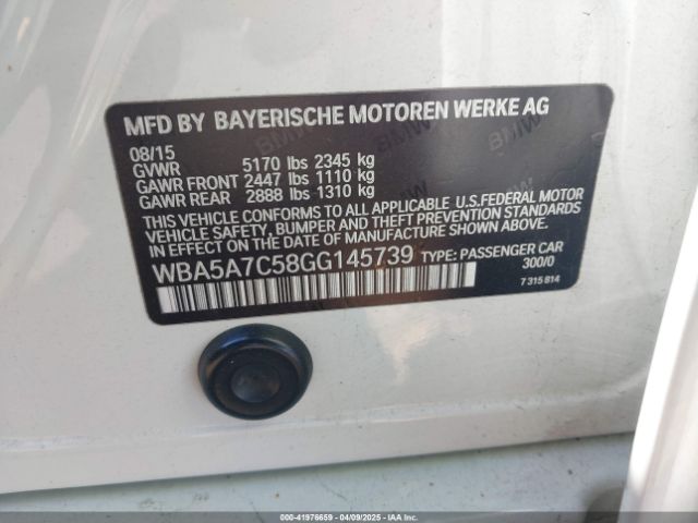 WBA5A7C58GG145739 BMW 528i Xdrive