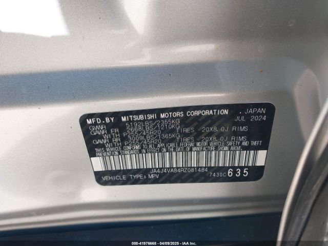 2024 MITSUBISHI OUTLANDER JA4J4VA84RZ081484 Photo 8
