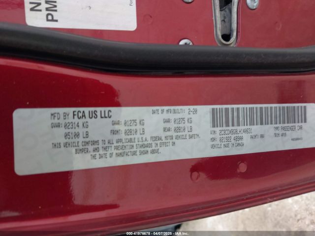 2C3CDXBG8LH140631 Dodge Charger Sxt Rwd