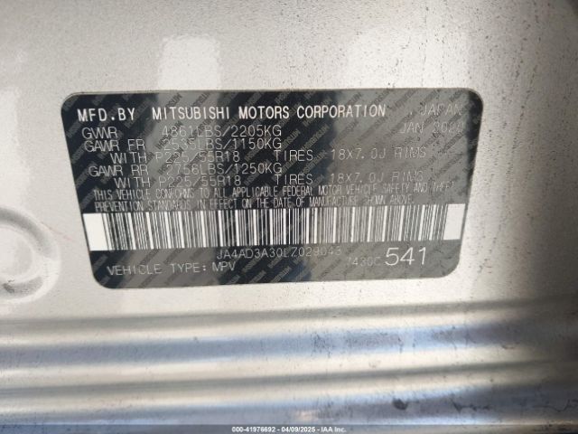 JA4AD3A30LZ029043 Mitsubishi Outlander Sel 2.4