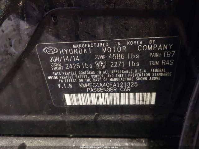 KMHEC4A40FA121325 Hyundai Sonata Hybrid Limited