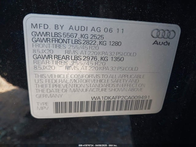 2012 AUDI Q5 WA1DKAFP2CA009491 Photo 8