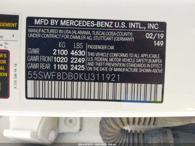 55SWF8DB0KU311921 Mercedes-Benz m264