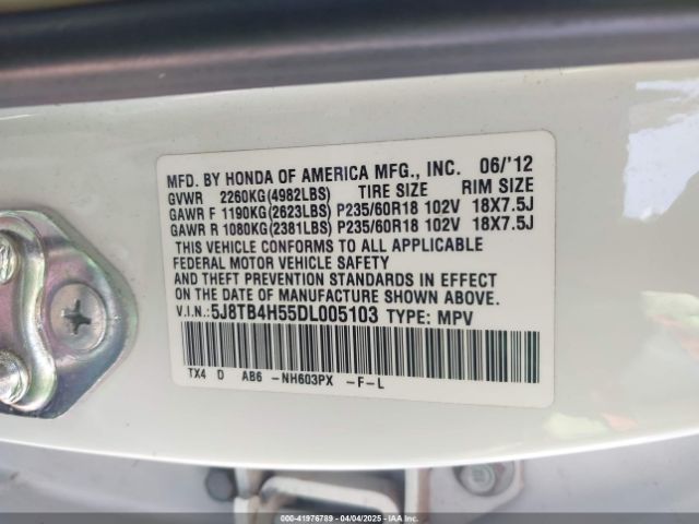 2013 ACURA RDX 5J8TB4H55DL005103 Photo 8