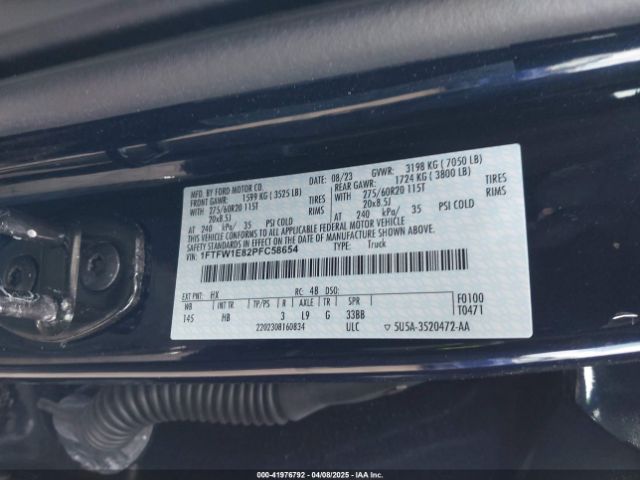1FTFW1E82PFC58654 Ford F-150 Lariat