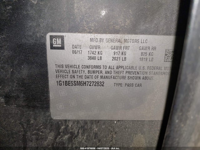 1G1BE5SM6H7272832 Chevrolet Cruze Lt Auto