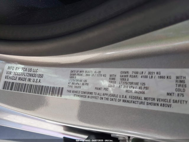 RAM 1500 Rebel  4x4 5'7 Box 2022 1C6SRFLT2NN351050 Image 9