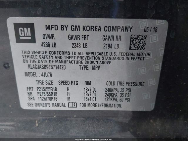 KL4CJASB9JB714420 Buick Encore Preferred
