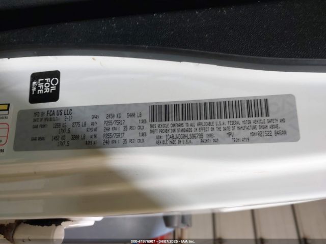 1C4BJWDG0HL596799 Jeep Wrangler Unlimited Sport 4x4