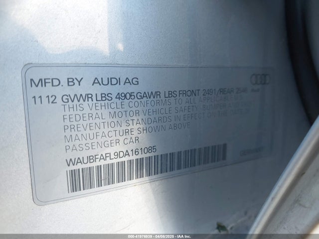 2013 AUDI A4 WAUBFAFL9DA161085 Photo 8