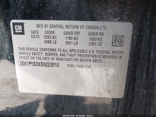 2013 CADILLAC XTS 2G61P5S3XD9220510 Photo 8