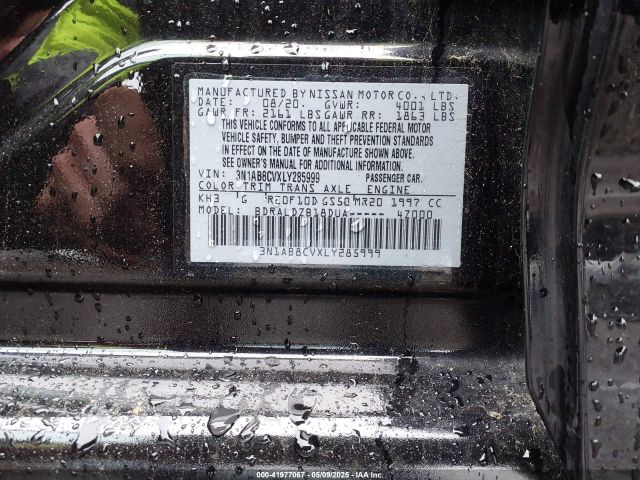 3N1AB8CVXLY285999 Nissan Sentra Sv Xtronic Cvt