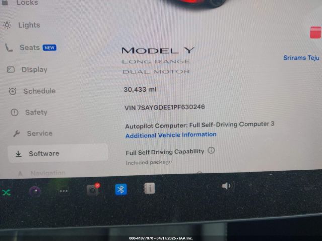 7SAYGDEE1PF630246 Tesla Model Y Awd/long Range Dual Motor All-wheel Drive